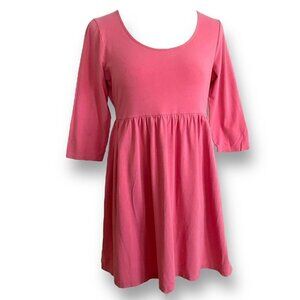 Garnet Hill Womens Scoop Neck Knit Tunic Top XS Pink Cotton Minimalist Coastal